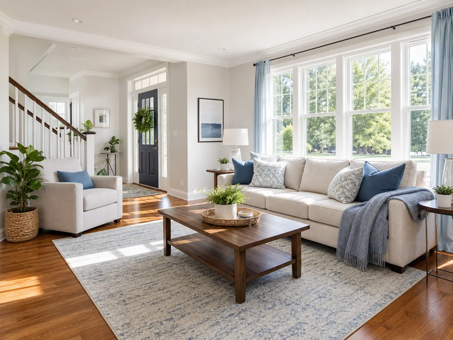 Freshly cleaned living room in a bright Chambersburg home