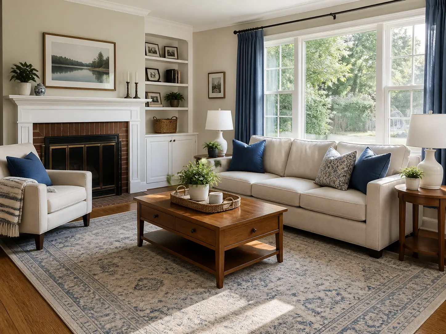 Cozy freshly cleaned living room for recurring cleaning service